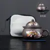 Tetera Púrpura Portátil con Una Tetera y Una Taza, Cambia de Color al Calentarse, Separación de Té y Agua, Taza de Preparación Rápida de Gran Capacidad, Juego de Té