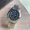 Banda de Acero Elástica al por Mayor No Impermeable Luminosa Reloj Elástico Reloj de Cuarzo para Personas de Mediana Edad y Mayores con Números Grandes Reloj de Pareja