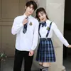 Traje de uniforme de verão para ensino médio alunos do ensino fundamental camisa de manga longa roupa de formatura estoque atacado fabricantes