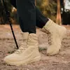 Botas de senderismo nuevas y modernas, zapatos de escalada altos para exteriores, botas de trabajo para hombre, botas de combate, negro transfronterizo