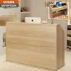 Balcão de caixa, pequeno balcão de bar, mesa de loja de roupas, mesa de salão de beleza e cabeleireiro, balcão de recepção de empresa simples e elegante, balcão de atendimento de supermercado