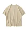 Camiseta de Manga Curta Gola Redonda Caída Pesada 240g Fio Duplo 26 Fios para Homens e Mulheres, Cor Sólida Oversized Manga Meia-Manga Camiseta Básica, Impressão Personalizável