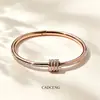 Explosões Transfronteiriças Pulseira Círculo Completo de Diamante em Aço Titânio Feminina Ouro Rosa Celebridade da Internet Moda Estilo Coreano Pequeno Homem Cintura Pulseira Personalizada Tendência