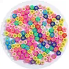 Fatias Coloridas de Argila Macia Desenhos Animados de Frutas Letras em Inglês Perfuradas Conjunto de Argila Macia Material de Argila Macia para Pulseira
