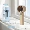 Ventilador de mão portátil de alta velocidade transfronteiriço, recarregável por USB, bateria de longa duração, uso ao ar livre, 120 níveis de velocidade, display digital, portátil, pequeno ventilador de mão