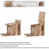 Alimentador Creativo de Ardillas de Madera para Jardín Exterior Alimentador de Animales Alimentador de Pájaros Adorno Artesanal de Escritorio