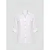 Camisa blanca de lino estilo francés, estilo old money para mujer, camisa casual de algodón y lino de alta gama para otoño, top versátil de manga larga