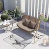 Calidad Exportación Smart Eléctrico Metálico Doble Columpio de Patios Ratán Exterior Jardín del Hogar Envío Gratis Fábrica de Columpios