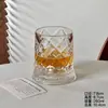 Vaso de vidrio giratorio, vaso de whisky repujado, vaso giratorio luminoso, vaso para licor de uso doméstico, vaso giratorio famoso en internet