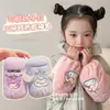 Fundas de Manga para Niños Sanrio para Otoño e Invierno, Fundas de Manga Cálidas Bordadas de Dibujos Animados Anti-Suciedad, Mangas Protectoras para Bebé, Fundas de Manga Lindas Estilo Coreano