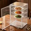 Estante de Almacenamiento de Verduras para Cocina Caja de Almacenamiento de Sobras de Comida Estante de Platos de Múltiples Niveles Estante de Almacenamiento Artefacto Gabinete de Ingredientes de Grado Alimenticio