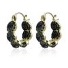 Joyería Transfronteriza Europea y Americana Ins Francés Retro Elegante Exquisito Círculo de Diamantes Hebilla de Oreja Lujo Ligero Aretes de Alta Gama para Mujer