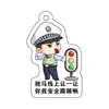 Llavero de Acrílico de Policía Tema Seguridad Vial Llavero de Dibujos Animados Colgante Creativo con Texto Imprimible
