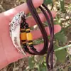 Pingente Espigão Suporte Embutido Dente de Cão Preto Real de Mastiff Tibetano Acessórios Longos Tendência Cool Personalidade Estilo Étnico Retrô para Homens e Mulheres