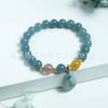 Pulseiras de Cristal de Morango Naturais com Múltiplos Círculos Estilo Simples de Nicho da Ins Pulseiras de Pérola Granate Multi-Estilo de Círculo Único e Múltiplos Círculos