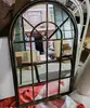Decoración de Pared con Espejo Falso de Hierro Forjado Estilo Europeo Vintage para Entrada, Decoración Colgante de Pared Redonda Falsa Ventana para Sala de Estar