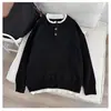 Comércio Exterior Retrô Gola Henley Outono Inverno Masculino Para Ir ao Trabalho Casual Amigo da Pele Macio Quente Pulôver de Tricô Meio Botão