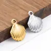 Pingente de Concha em Aço Inoxidável Banhado a Ouro 18K Real Pingente para Colar Pulseira DIY Acessórios Geométricos Acessórios de Vieiras