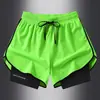Nuevos shorts deportivos de secado rápido Mizuno para hombre, pantalones de verano elásticos de seda helada de tres cuartos para fitness y entrenamiento de maratón