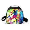 Envío Directo Una Pieza Patrón de Fútbol Bolsa de Comida de Viaje Bolsa de Almuerzo para Estudiante de Primaria Bolsa de Almacenamiento de Lonchera Térmica para Hombres y Mujeres Campus