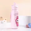 Caneca Isolada de Pelúcia Desenho Animado de Parede Dupla Aço Inoxidável 304 Estudante Portátil Bebida Direta com Canudo Garrafa de Água Infantil Atacado