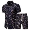 2021eBay AliExpress Amazon traje casual para hombre moda slim camisa de manga corta pantalones cortos traje de dos piezas para hombre