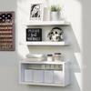 Estante flotante de madera estilo americano para pared, partición flotante para baño, estante de almacenamiento suspendido