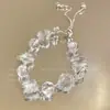Pulsera de Cuentas Flor de Mil Oro Dulce para Mujer Verano Pequeña de Alto Nivel Fresca Moda Pulsera Elástica Apilable