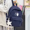 Mochila feminina novo estilo, estilo ins, mochila fofa de desenho animado japonês estilo soft girl college, bolsa de ombro dupla cor doce versão coreana