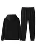 Ropa para Hombre Transfronteriza Primavera 2025 Traje Deportivo Casual para Exteriores Sudadera con Capucha para Correr Cardigan Pantalones de Manga Larga Conjunto de Dos Piezas