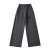 Calças femininas de outono e inverno atacado cintura elástica costura oblíqua calças largas de perna larga estilo acadêmico cordão esportivas retas