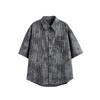 Vestir Camino Antiguo 2025 Verano Nuevo Estilo Americano Retro Desgastado Lavado Teñido Relajado Perezoso Holgado Camisa de Manga Corta