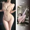 Lencería sexy de Orange Friend, pijama sexy de encaje de una pieza con entrepierna abierta, calientes transparentes con perlas y entrepierna abierta, no es necesario quitar, venta al por mayor 9185