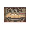 2024 Nova Garagem Americana Retro Tin Pintura Estilo Industrial Reparo Automóvel Fundo Parede Sem Moldura Decorativa Pintura Pendurada