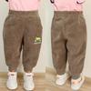 Pantalones de Forro Polar Estilo Coreano 2025 para Bebés y Niños Pequeños, Elegantes y Versátiles, Pantalones Deportivos para Niñas para Uso al Aire Libre, Estilo Jogger, Pantalones Cálidos de Invierno