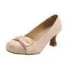 Mary Jane~ Zapatos de Encaje Estilo Hada Francesa de Punta Redonda y Tacón Alto Bajo para Mujer, Perfectos para Vestidos, Hermosos y Cómodos, No Cansan los Pies, Zapatos de Tacón Grueso