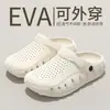 Sandalias de verano para hombre con suela gruesa y perforaciones, transpirables, ahuecadas, antideslizantes, con correa ajustable en el talón, ligeras y acolchadas
