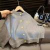 Suéter tipo cárdigan para niños, primavera y otoño, nuevo estilo universitario para niños y niñas, top bordado, abrigo de estilo occidental a la moda para niños, estilo coreano