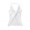 25 Tops Camisola Sexy de Encaje Patchwork Estilo Francés con Cuello Halter para Chicas Atrevidas para Reducir la Edad y Lucir Más Delgadas