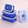 Lonchera de Silicona de Grado Alimenticio, Plegable, Apta para Microondas, Lonchera Portátil para Estudiantes, Lonchera Retráctil para el Trabajo