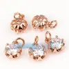 Accesorios para Joyería DIY Cobre Puro Chapado en Oro Chapado en Rodio Microincrustado Diamante Blanco Colgante de Diamante Pequeño Mini Tori