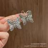 Pendientes de Diseño Dulce, Fresco y Genial con Diseño Personalizado Mariposa Plateada de Dongdaemun, Corea del Sur