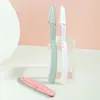 Recortador de cejas plegable para mujer, antiarañazos, seguro, portátil, de acero inoxidable, macro recortador de cejas, afeitadora de cejas para principiantes