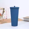 Taza con Popote de Acero Inoxidable 304 Portátil de Gran Capacidad para Café Montaje en Coche Taza Termo con Popote Taza de Oficina