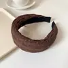 Diadema ancha de punto trenzado estilo coreano para otoño e invierno para mujer, diadema elegante de corona alta para uso diario