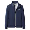 Sudadera con cuello alto para hombre, Nueva chaqueta deportiva casual de otoño, Cárdigan suelto con cremallera para jóvenes y adultos de mediana edad, Ropa de abrigo