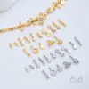 Estrella, luna, trébol de cuatro hojas, pez pequeño de cobre bañado en oro de 14K, cuentas espaciadoras, colgante redondo de garra, accesorios para joyería DIY hechos a mano