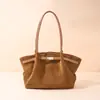 Nuevo Top de Capa Exterior Otoño Invierno Cuero Genuino Mate Piel de Vaca Bolso Tipo Empanada Gran Capacidad Versátil para Viajes Diarios Bolso de Hombro Único Bolso de Axila para Mujer