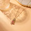 Collar de Festival Navideño de Moda Exquisita Transfronterizo Europeo y Americano Joyería de Cadena para Clavícula Dulce de Lujo Ligero de Nicho de Cobre Microincrustado de Alta Gama