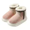 Pantuflas de algodón para mujer, con soporte para el talón, cálidas para el invierno, de felpa, a prueba de frío, antideslizantes, suela gruesa, para parejas, se pueden usar en exteriores, zapatos altos de algodón, botas de nieve